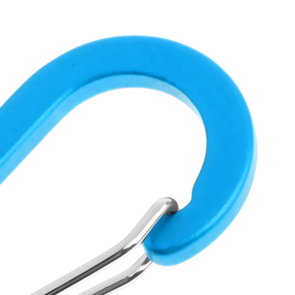 6 Pieces Aluminum D-Ring Carabiner Clip Spring Snap Hook Keychain