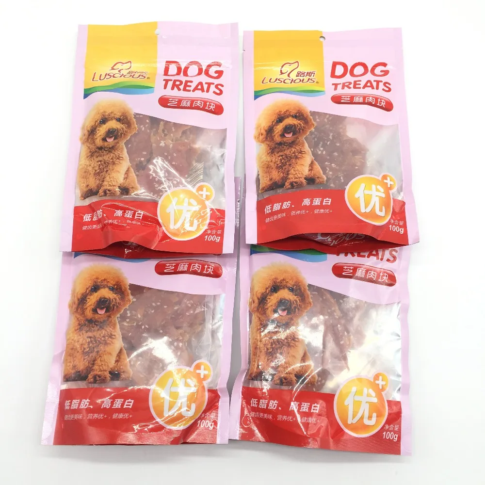 

Pet Feeders For Dogs 100% Fresh Chicken Dogs Snacks 100g/piece Pet Food Feeders Clean Teeth Sesame Flavor Foods For Teddy Chihua