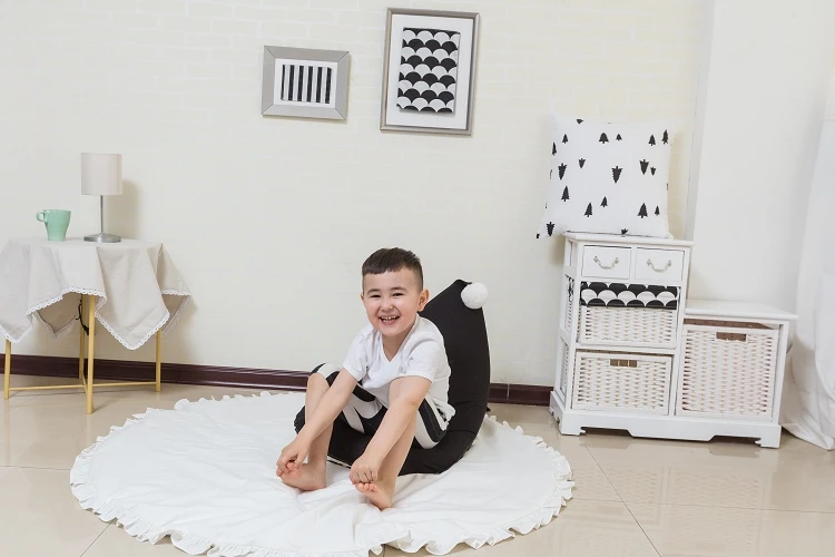 Луи моды Диваны-мешки маленький кролик натуральный хлопок конопли ткань паруса дети ленивый детей детский сад для чтения углу