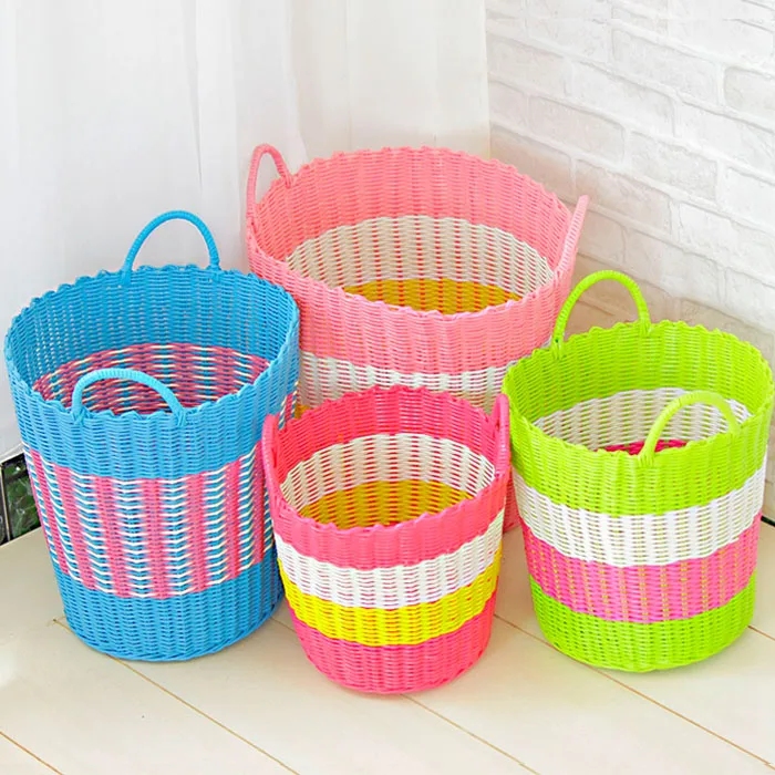 Laundry basket plastic laundry basket plastic rattan storage basket