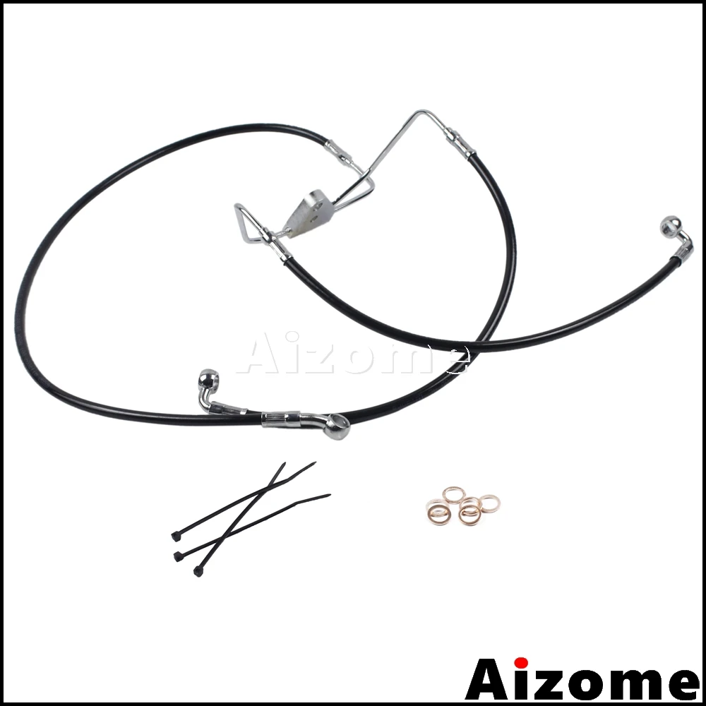 

Front +4" Stainless Brake Line Kit For Harley Touring No ABS Brakes 2008-2013 Road King Road Glide Electra Glide Street Glide