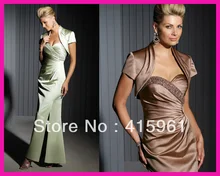 Brown Short Sleeve Jacket Satin Beadings Mother of the Bride Dresses Gowns M412 debra brown lee the mackintosh bride