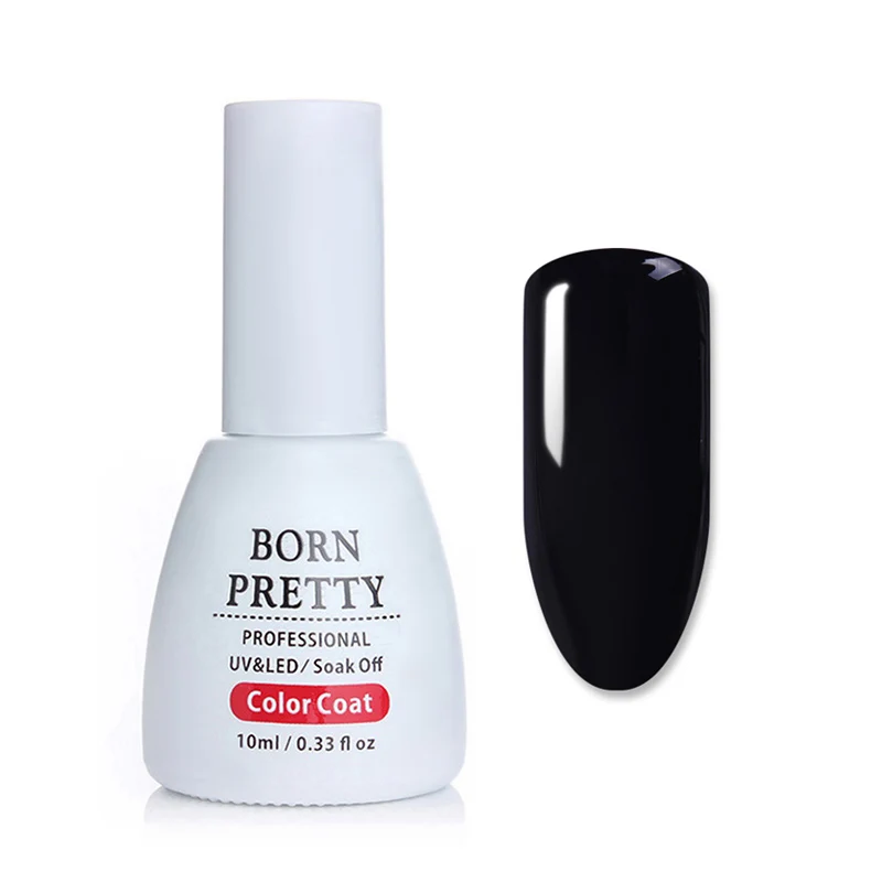 BORN PRETTY 10 мл французский супер чистый черный Гель-лак замочить от маникюра дизайн ногтей Гель-лак - Цвет: black