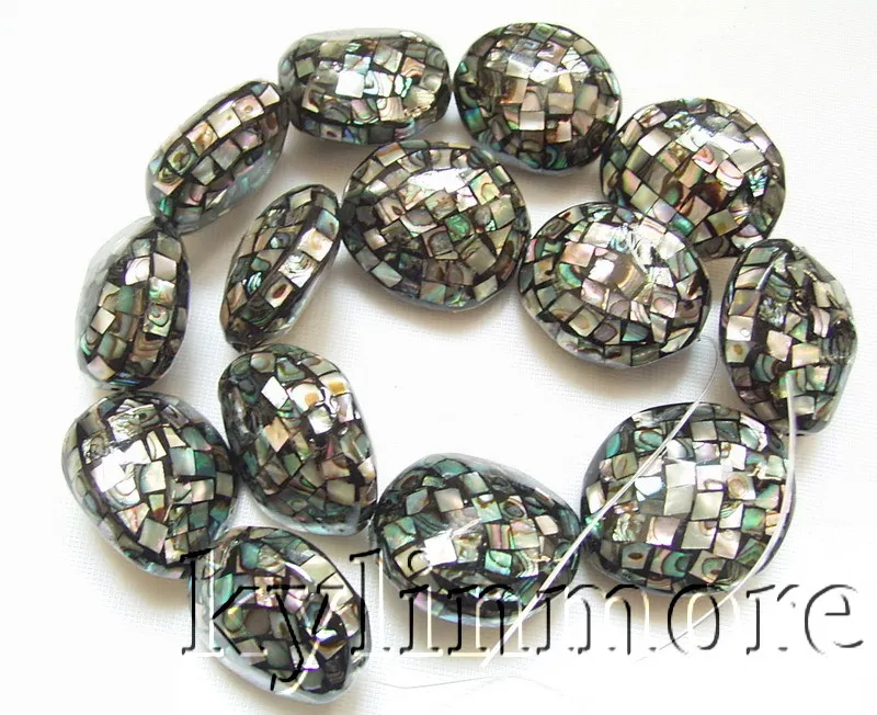 

26x30MM Paua Abalone Shell Oval Beads 16''