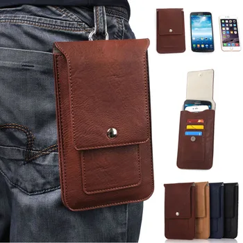 

Outdoor Pockets Leather Pouch Belt Waist Phone Case Cover Bag For samsung galaxy s8/s8 plus/s7/s6/note5 Hook Holster 6.3" Below