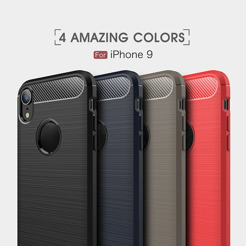 

1Pcs Luxury Mobile Phone Cases for iPhoneXR Silicone Drop Protection Gel carbon fiber Soft Shell