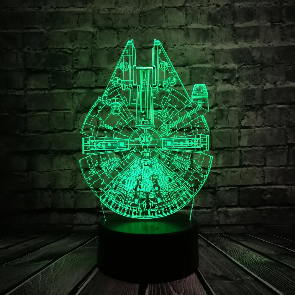 Звездные войны НЛО BB8 R2D2 3D светодиодный светильник крутой мальчик Спальня Ночной