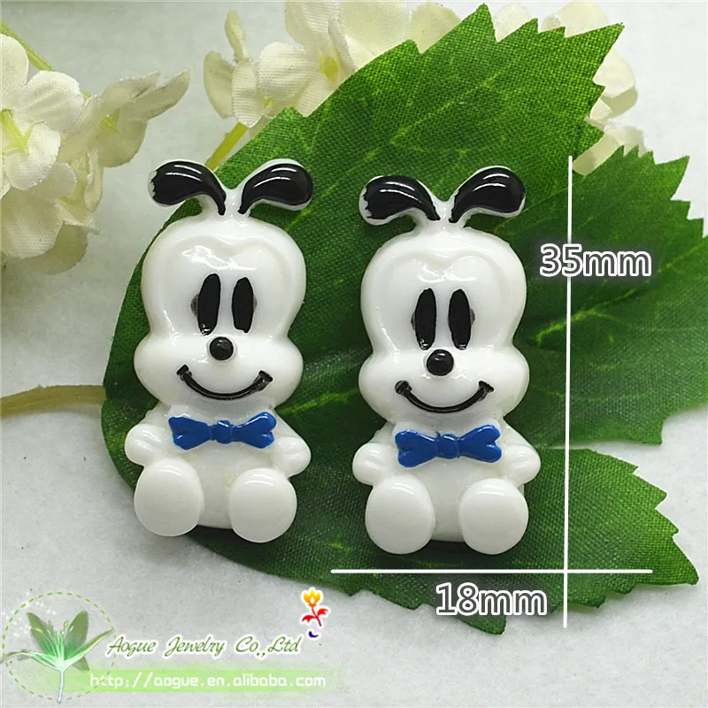 

5pcs 18*35mm resin cute white dog Cabochon Flatback Embellishment Miniatures|Hair Bow Center Charms|Slime Filler Charms