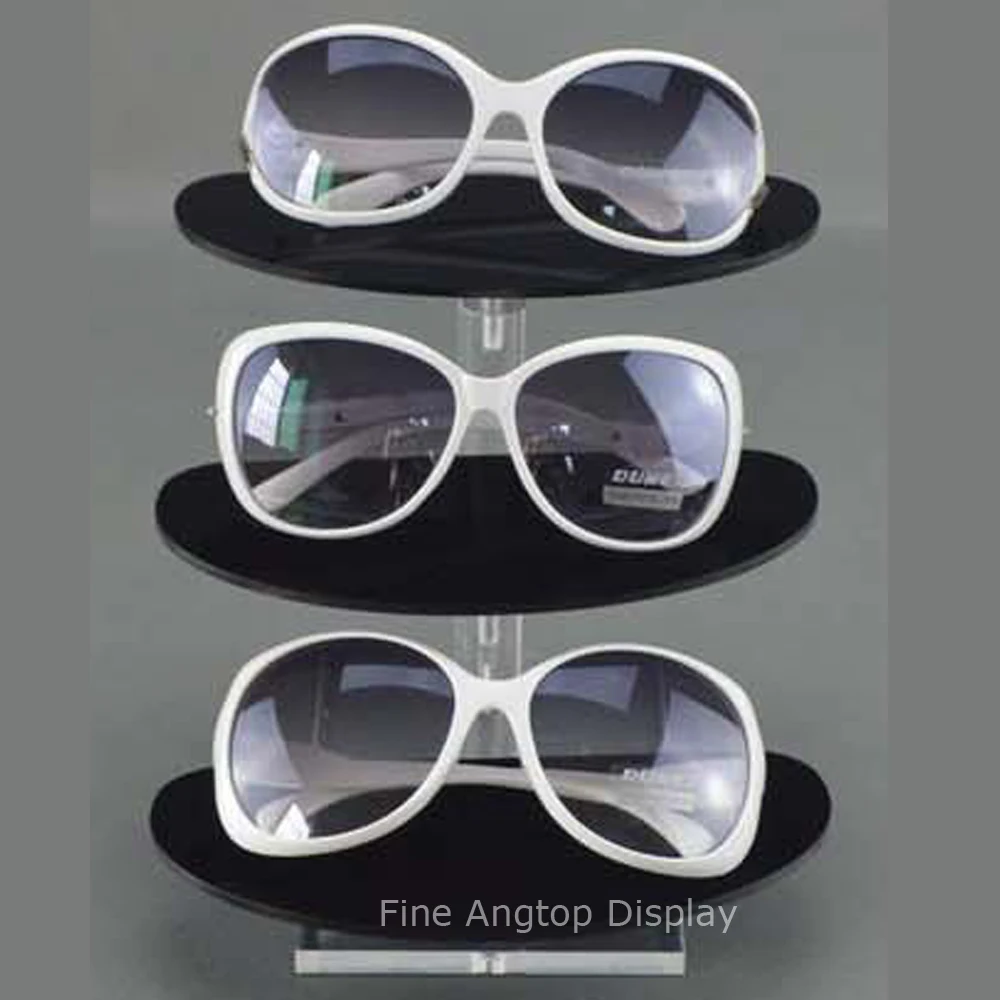 3 Layer Clear and Black Acrylic Display Sunglasses Glasses Eyewear Retail Show Stand Holder Rack 5 pair sunglasses glasses fashion acrylic show rack counter eyeglasses transparen display stand holder