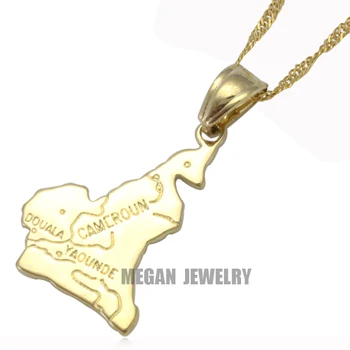 

Cameroon map pendant & necklace for women & men, country map Africa Cameroon map jewelry