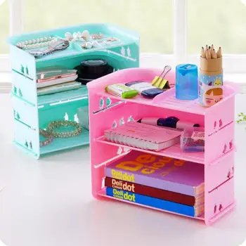 

Cutout Multifunctional Storage Rack DIY Multi-layer Clapboard Finishing Frame Desktop Shelf