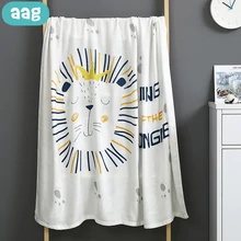 AAG Двухслойное детское банное полотенце для новорожденного, бамбуковое волокно, Хлопковое одеяло для объятия, детское полотенце, Пеленальное полотенце с принтом, чехол для коляски