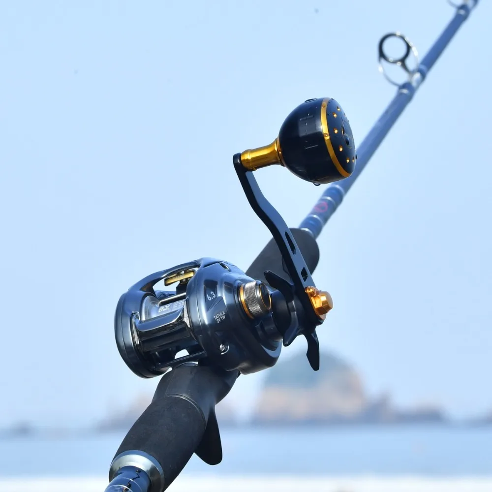 Gomexus Reel Power Handle For Daiwa Abu Garcia Baitcast Reel Low Profile Reel Round Reel 8*5mm Handle 75mm With 39mm Knob