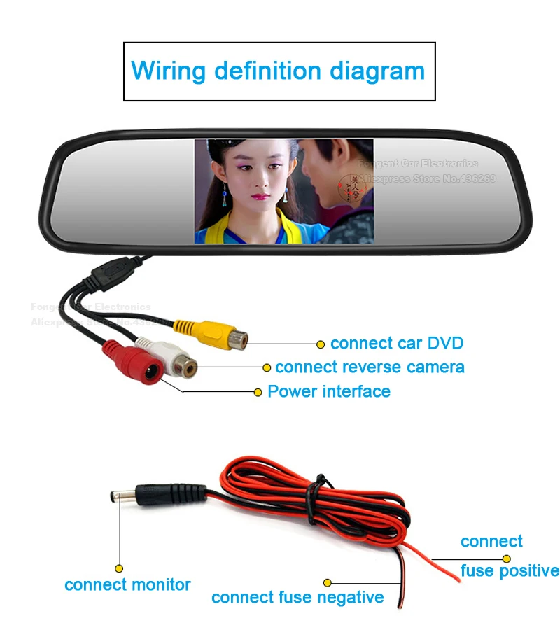 Автомобильная беспроводная камера заднего вида, парковочный дисплей 4,3/5 дюймов, сосущий диск, складной зеркальный монитор, универсальный, для всех автомобилей, фургон