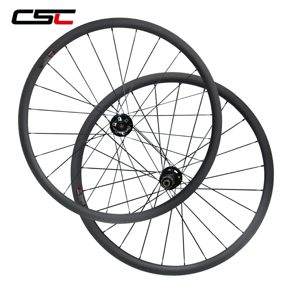 Excellent Carbon Disc Wheels Clincher Or Tubeless Cyclocross Carbon Wheelset  12mm/ 15mm thru axle Or QR Hub No Brake Track U Shape 6 Bolt 0