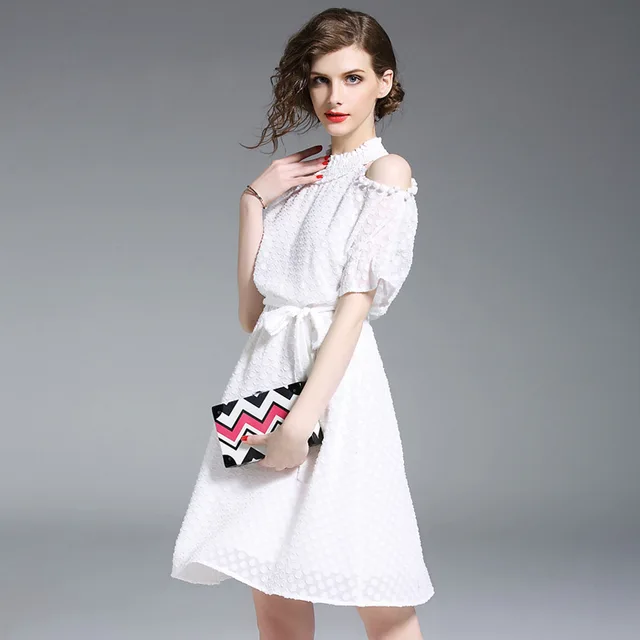 2018summer Chiffon Dresses Wear Off Shoulder Party White Modern 2018summer Chiffon Dresses Wear Off Shoulder Party White Modern Dress With Erflies Lady S Y Women Short