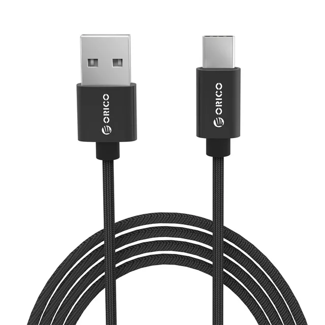 ORICO type-C USB кабель 2A USB C кабель передачи данных для быстрой зарядки type-C USB Кабель зарядного устройства для Nexus 5X, 6 P, OnePlus 2, Xiaomi USB-C - Цвет: Черный