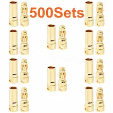 500 комплектов 3,5 мм золотые пули банан соединители Женский Мужской RC модели ESC батарейный блок устройство электрический мотор кабель провод