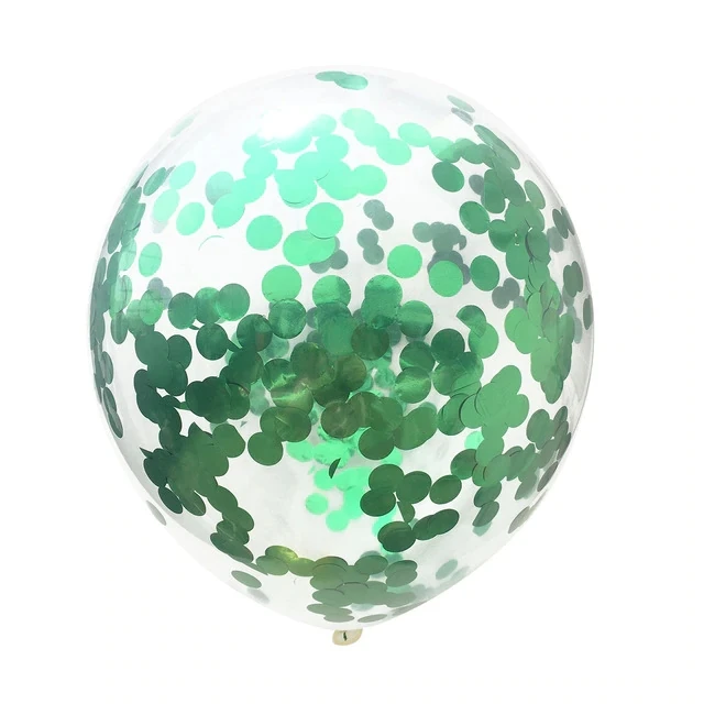 5 шт. 12 дюймов прозрачные конфетти латексные воздушные шары прозрачный шар для украшения свадьбы счастливый день рождения, детский душ вечерние принадлежности - Цвет: Зеленый