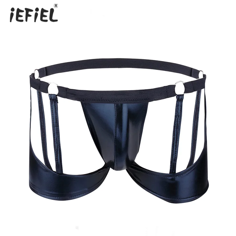 Luck Man Men Lingerie Jockpouch Hollow Out Open Butt See-Through Panties Bikini Briefs Underwear Underpants