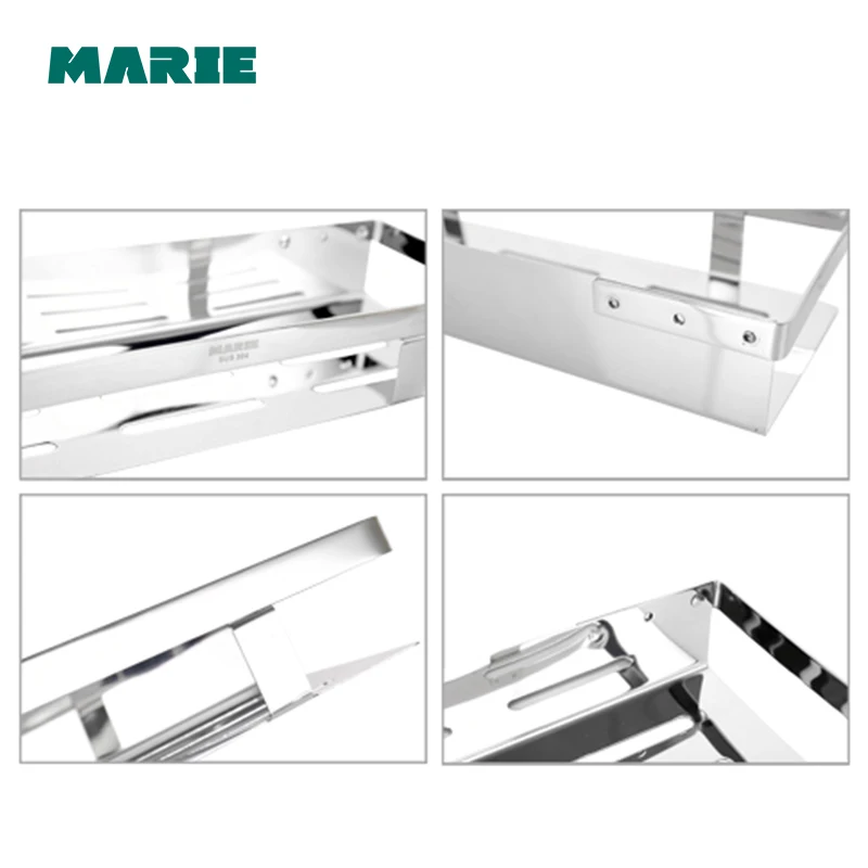 Wall paste paper towel rack stainless steel toilet tissue holders single layer kitchen bathroom shelf basket