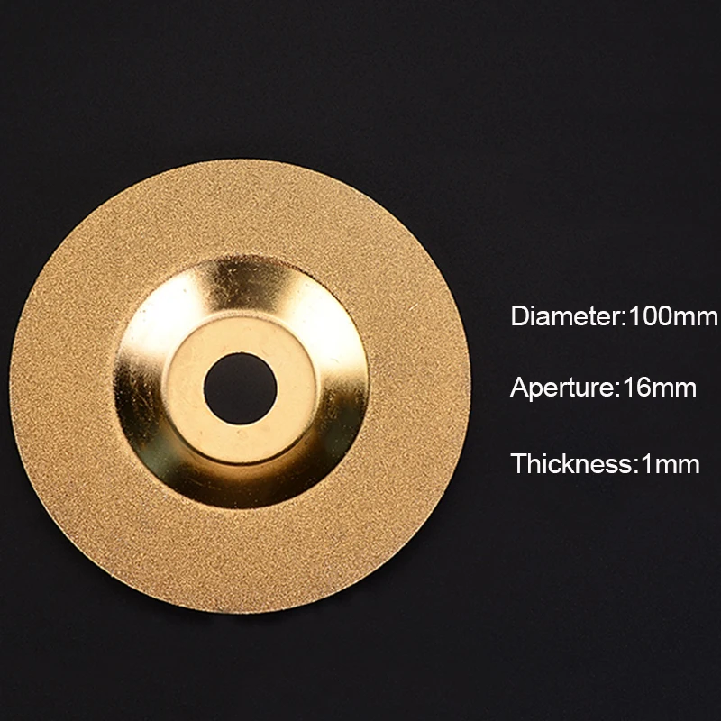 PW TOOLS 100 mm Gold Diamond Titanium Grinding Wheel Polishing Disc Pads Grinder Cup Angle Grinder Rotary Tool Grind Stone Glass grinding disc abrasive wheel grinding wheel