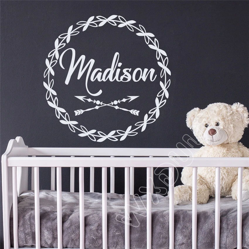 Wxduuz Name Wall Decal Arrow Decal Rustic Nursery Room Decor Vinyl
