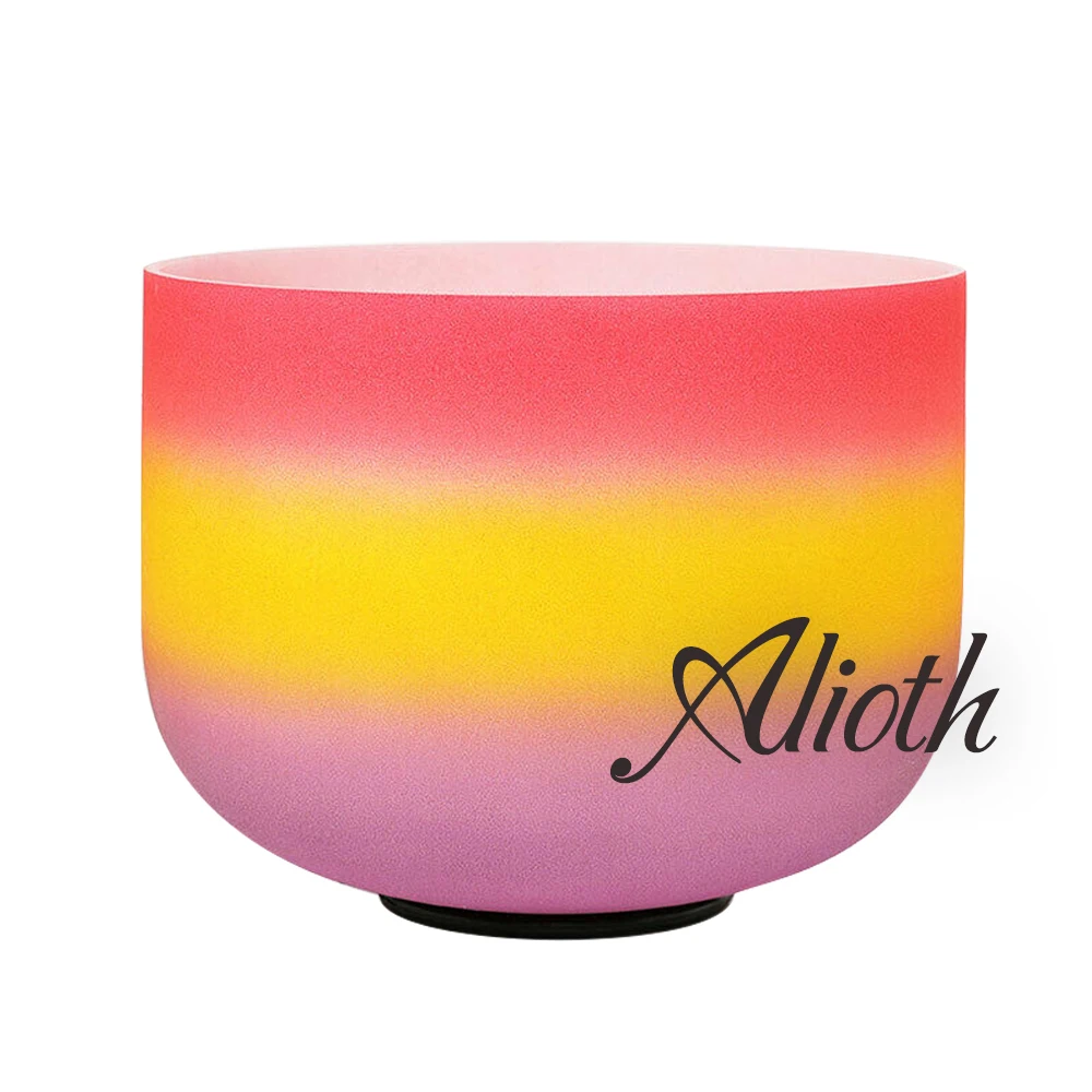 

12 Inch Outside Rainbow Colored C Note Crystal Singing Bowl for Root Chakra Balancing/Yoga/Meditation/Sound Therapy