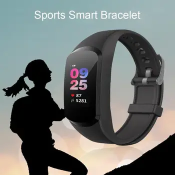 

0.96 inch Fitness Heart Rate Blood Pressure IP68 Waterproof Smart Bracelet for Android and iOS Systems Bluetooth 4.2