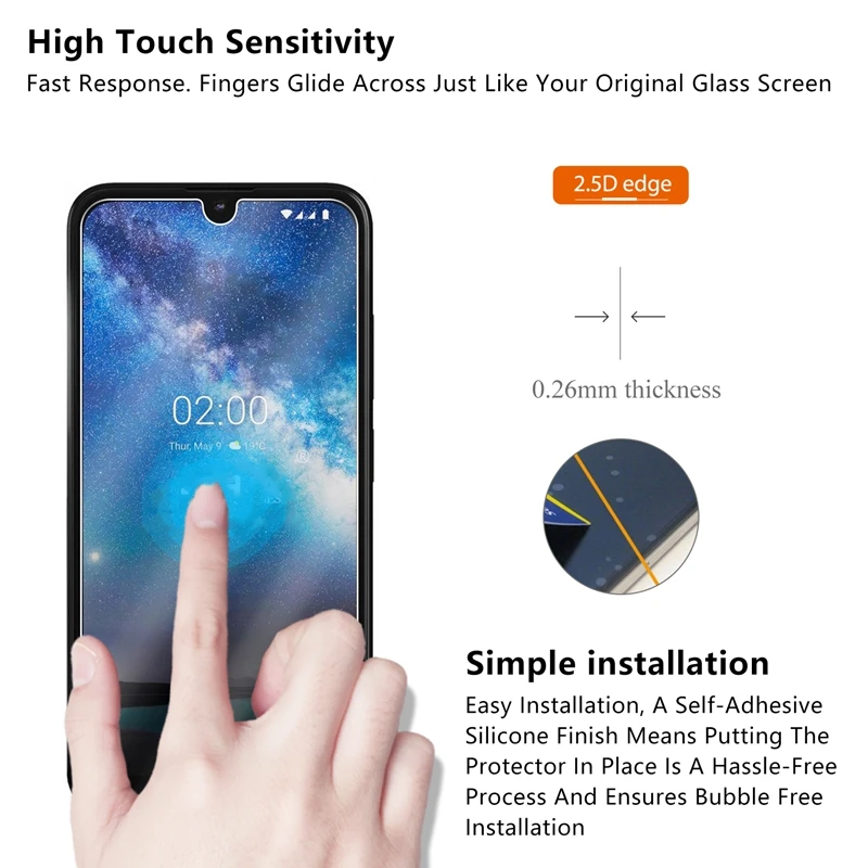 Экран протектор для Nokia 2,2 Стекло с уровнем твердости 9H твердость закаленного стекла Стекло для Nokia 2,2 телефон Стекло для Nokia 2,2 6,2 7,2 защитная пленка