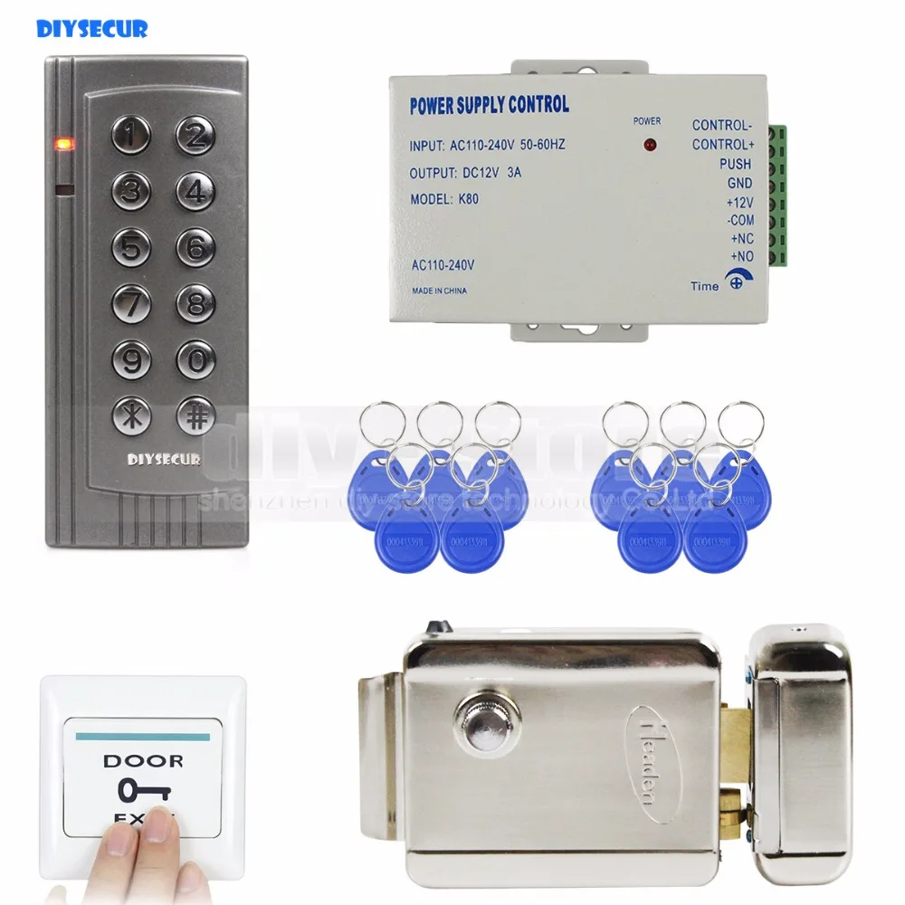 Diysecur 125 кГц RFID дверь контроллер доступа Системы Kit + электронная дверные замки для дома/офиса