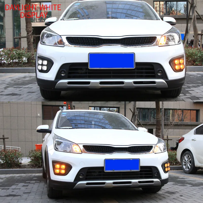 Автомобиля 12V DRL Дневной свет лампы для России KIA RIO X-Line Выделите вождения авто Габаритные огни на дневные ходовые огни супер яркий