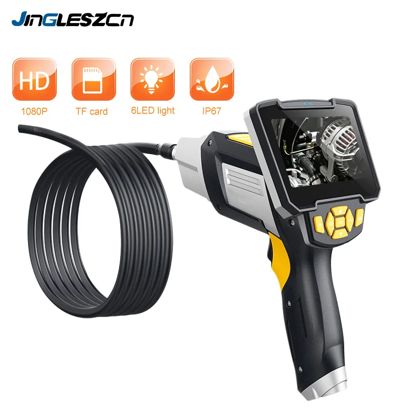 Endoscopio Digital Industrial 4,3 pulgadas LCD boroscopio Videoscope con Sensor CMOS cámara de inspección Semi-rígida endoscopio de mano - 1