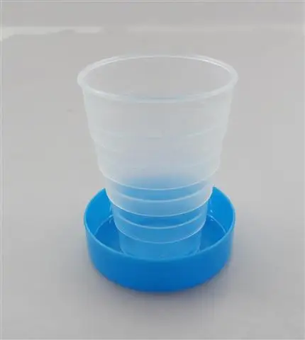 Alta calidad portátil Camping viaje plegable plástico bebida agua copa/plástico plegable taza