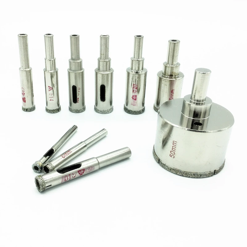 10Pcs Diamond Hole Saw 6mm 50mm Diamond Glass Drill Bit Tile Ceramic Glass Porcelain Marble