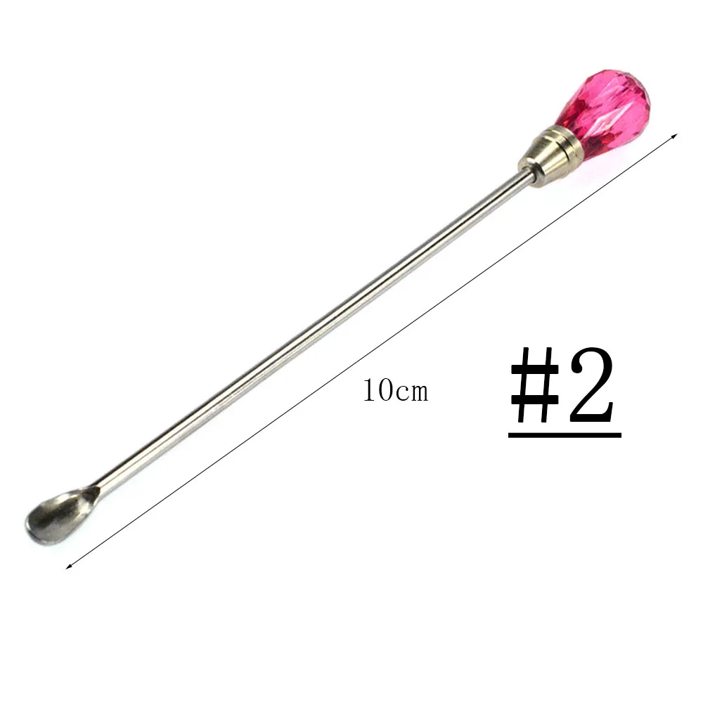 1PCS Pro Spoon Nail Art Stirring Rod Tools Mixing Stir Acrylic Powder Manicure Pedicure Nail Tools Diamond Head TR320#2