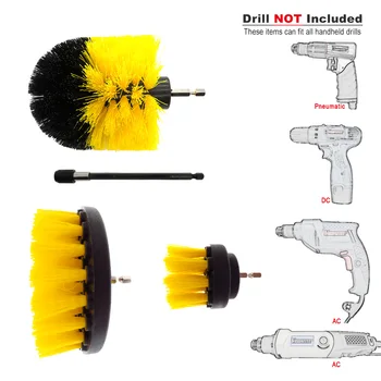 

3Pcs Drill Brush Power Scrubber Brush Kit + 1Pc 6" 150mm Magnetic Bit Holder Extension