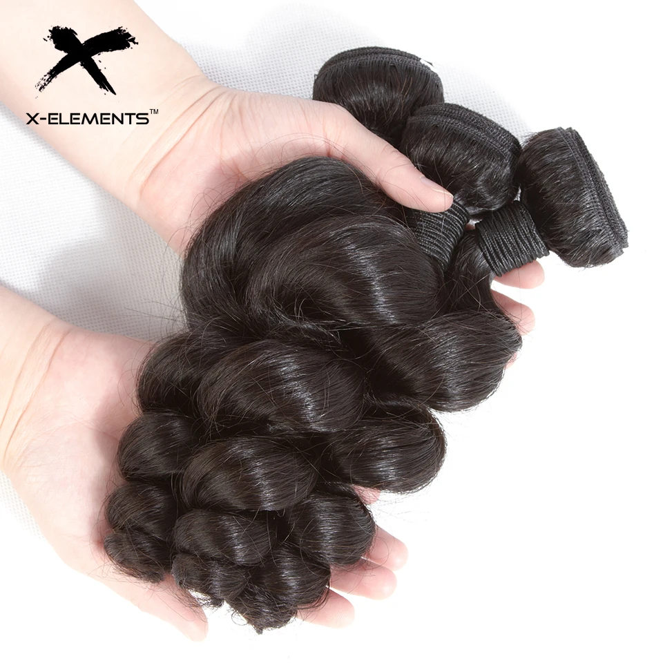 X-Elements Brazilian Loose Wave Hair 134 Bundles Deals Natural Color Human Hair Extensions 8-26 Non Remy Hair Weave Bundles (15)