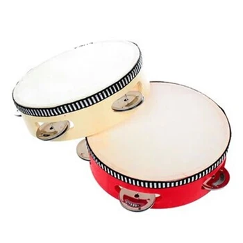 

Kids Mini Drum Early Educational Musical Instrument Toys Wooden Hand Cymbals Drum for Children 6 Inches YS-BUY