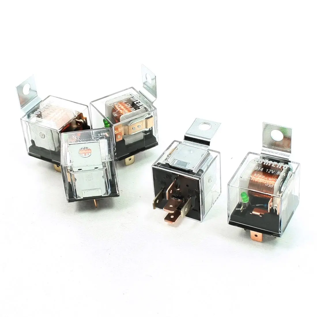 

IMC Hot 5Pcs 1NC+1NO SPDT 5P Green Lamp Car Relay DC 12V 80A
