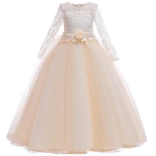 Новогодние костюмы для детей; платье высокого качества; платье принцессы для девочек на день рождения; свадебное платье с цветочным узором для девочек; сетчатая декоративная кромка
