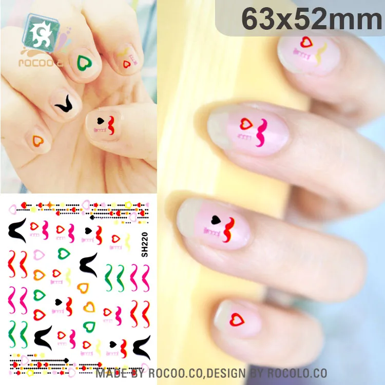 Hot 20sets Lot Can Mix 3d Black Mustache Nail Art Wrap Water