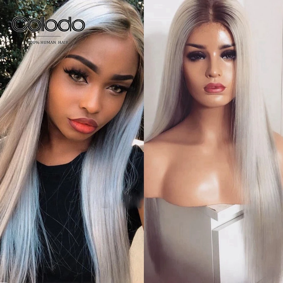 grey human hair wig