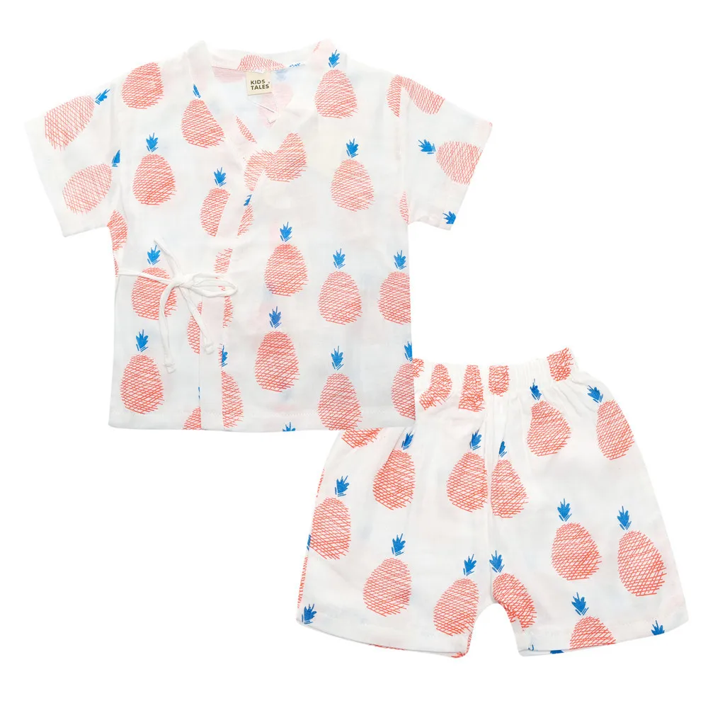Summer Baby Pajamas Suit Short Sleeve + Short Pant Breathable Cotton