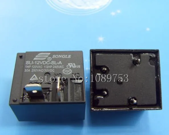 

10pcs T93 SLC-12VDC-SL-A Black Electrical PCB Power Relay 30A 250VAC 4pin NEW