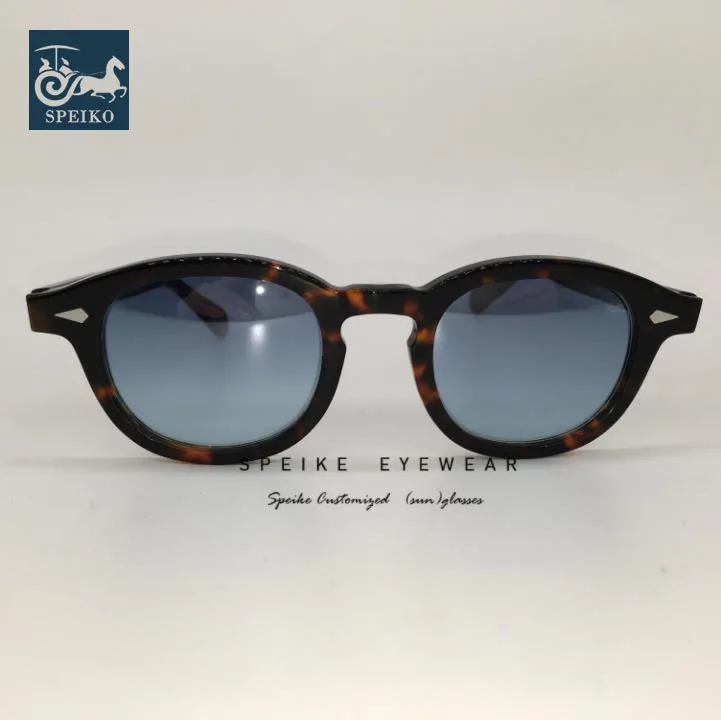 SPEIKE по индивидуальному заказу, высокое качество голубой солнцезащитные очки» Джонни Деппом Lemtosh Стиль очки можно носить близорукости очки 44/46/49 мм