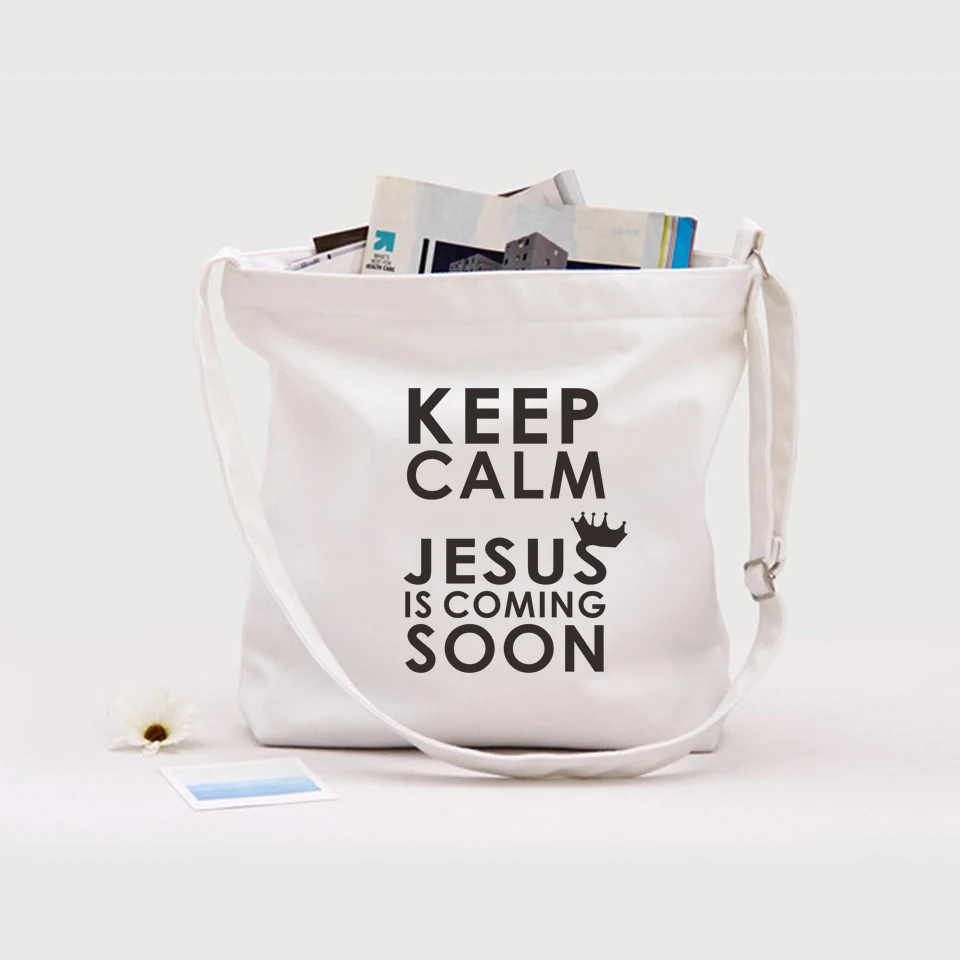 Сумка на ремне Keep calm Повседневная модная сумка школьная Холщовая с большой
