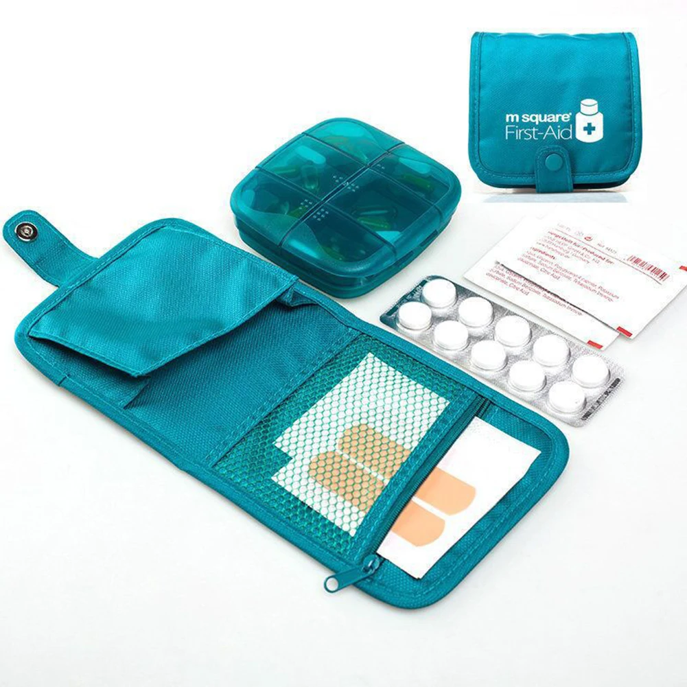 

Large Capacity Pillbox Portable Translucent Drug Storage Box Travel Medicine Bag Emergency First Aid Kit