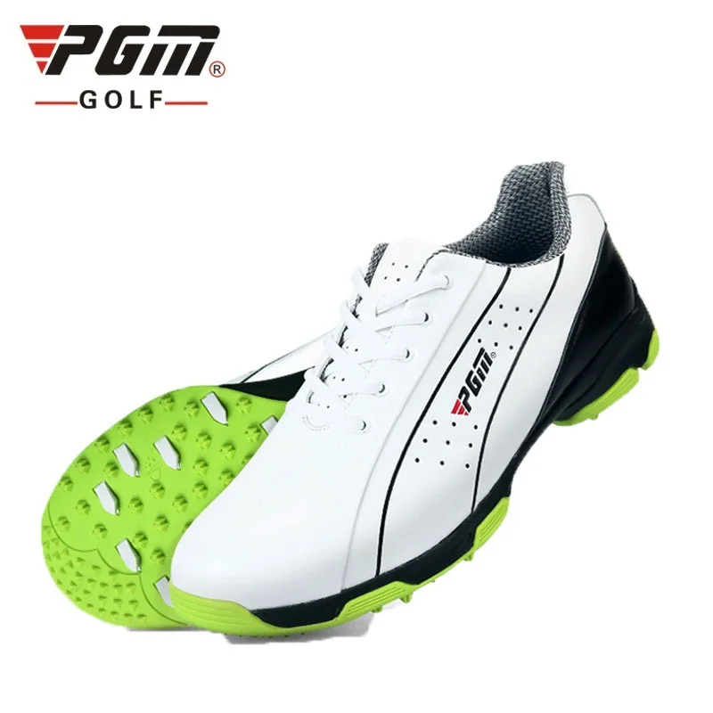 

Waterproof Golf Shoes For Men Double Patent Genuine Leather Sneakers Male Sport Spikes Nail Sports Golf Shoes AA51033