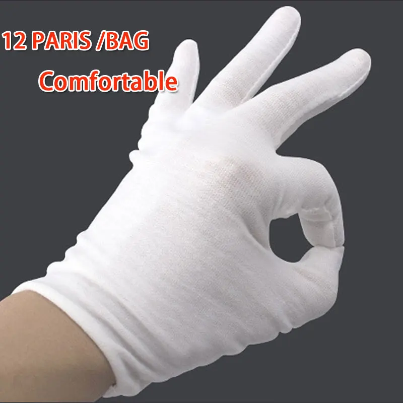 

SRSAFETY White 100% Cotton Ceremonial gloves for male female Serving / Waiters/drivers/Jewelry Gloves
